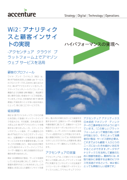 【PDF】Wi2：アナリティクスと顧客インサイトの実現