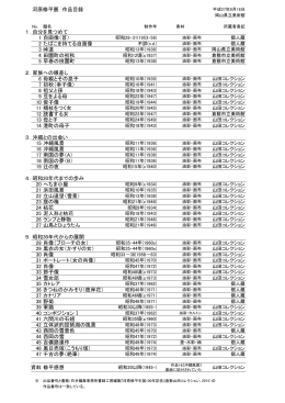 河原修平展 作品目録 1．自分を見つめて 1 自画像（首） 2 たばこを
