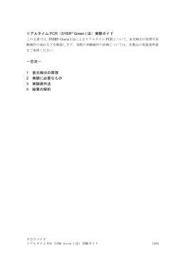 リアルタイムPCR（SYBR Green I法）実験ガイド