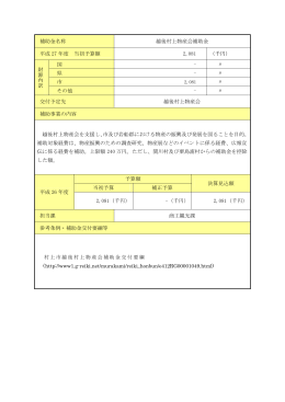 補助金名称 越後村上物産会補助金 平成 27 年度 当初予算額