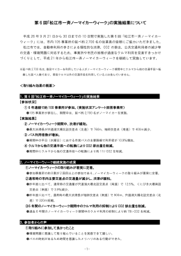 第 6 回「松江市一斉ノーマイカーウィーク」の実施結果について