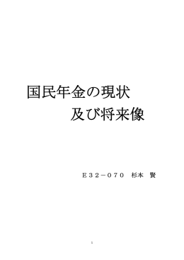 国民年金の現状 及び将来像
