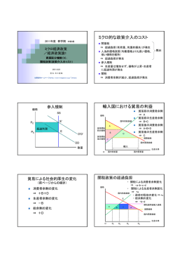 ミクロ的な政策介入のコスト 輸入国における貿易の利益