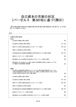 自己資本の充実の状況 （バーゼルⅡ 第3の柱に基づく開示）