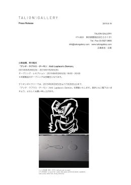 Press Release - TALION GALLERY