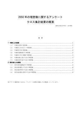 2050 年の理想像に関するアンケート クロス集計結果の概要