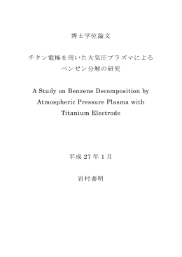 博士学位論文 チタン電極を用いた大気圧プラズマによる ベンゼン分解の