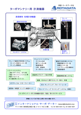 ターボマシナリー用 計測機器 - インターナショナル・サーボ・データー
