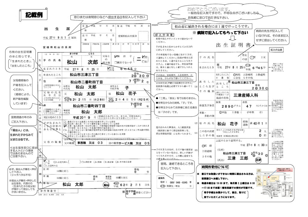 出生 届 書き方