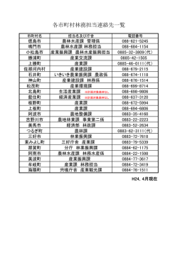 h24.4 各市町村林務担当連絡先一覧.