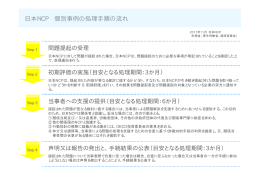 日本NCP 個別事例の処理手順の流れ