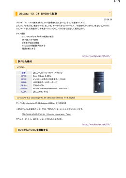 Ubuntu 13．04 DVDから起動