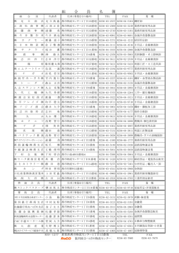 組 合 員 名 簿 - 協同組合つばめ物流センター