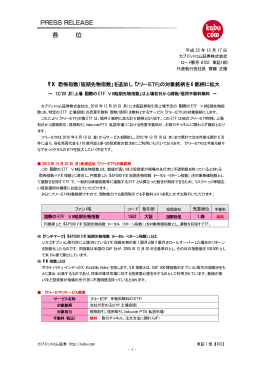 「VIX（恐怖指数）短期先物指数」を追加し「フリーETF」の対象銘柄を 6
