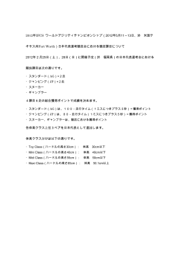 2012年IFCS ワールドアジリティチャンピオンシップ（2012年5月11～13