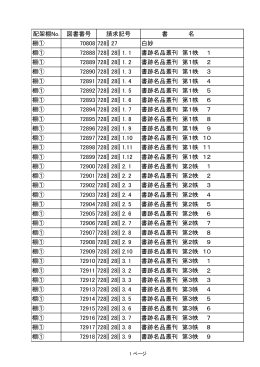 配架棚No. 図書番号 請求記号 書 名 棚① 70808 728|| 27 白妙 棚①