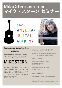 Mike Stern flyer - The American Guitar Academy