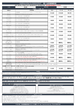 個人会員要項 pdf - リリオセントラルフィットネスクラブ