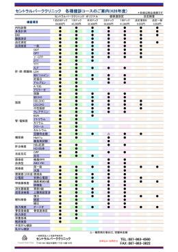 セントラルパーククリニック 各種健診コースのご案内(H26年度)