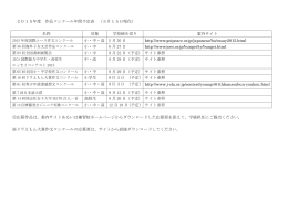 2015年度 作品コンクール年間予定表 （5月15日現在） 名称 対象 学校