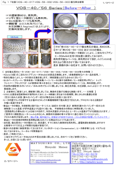 ①&Phi;8&rdquo;用VOS－40－017復元再生の場合、約600本。 ②&Phi;12&rdquo;用VOS