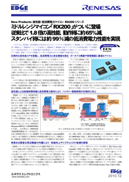 高性能・低消費電力マイコン RX200シリーズ:ミドルレンジマイコン