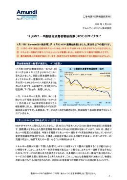 12 月のユーロ圏統合消費者物価指数（HICP）がマイナスに