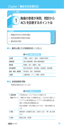 胸痛の患者が来院，問診から ACS を診断するポイントは