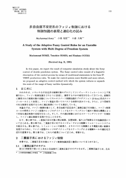 多自由度不安定系のファジィ制御における 制御知識の表現と