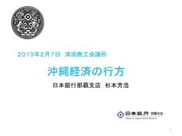 「沖縄経済の行方」2013/2/7
