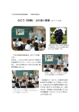 ぶどう「巨峰」 ふれあい教室 2011.7.15（金）(PDFファイル）