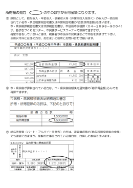 所得額の見方 の中の数字が所得金額になります。