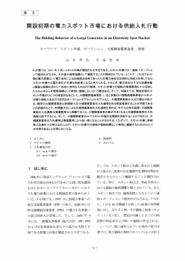 電力経済研究 開設初期の電力スポット市場における供給入札行動
