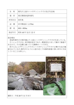 栃代川上流のハコネサンショウウオ及び生息地（PDF：290KB）