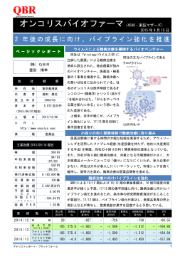 オンコリスバイオファーマ（4588・東証マザーズ）