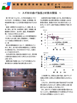 ～ スギ材の曲げ強度と材質の関係 ～