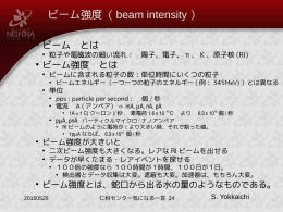 ビーム強度（ beam intensity ）