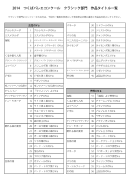 2014 つくばバレエコンクール クラシック部門 作品タイトル一覧