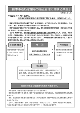 「熊本市老朽家屋等の適正管理に関する条例」
