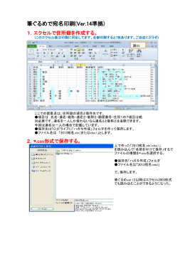 筆ぐるめで宛名印刷(Ver.14準拠)