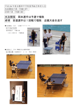 （水泳競技）・安達選手（卓球）が出場 水泳競技の部