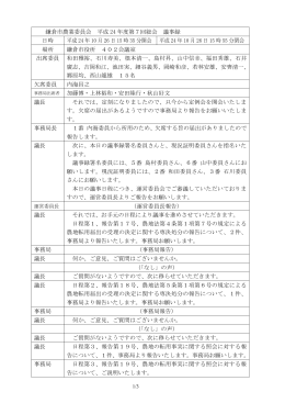 鎌倉市農業委員会 平成 24 年度第7回総会 議事録 日時 平成 24 年 10