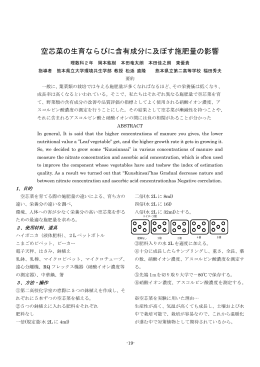 6、空芯菜の生育ならびに含有成分に及ぼす施肥量の影響