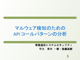 マルウェア検知のための API コールパターンの分析