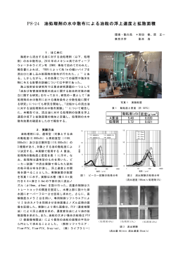 PS-24 油処理剤の水中散布による油粒の浮上速度と拡散面積