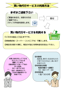 買い物代行サービスの利用方法 まずはご連絡下さい 買い物代行