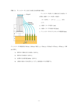 -1 - 問題 3.1 「テンシオメータによる圧力水頭と全水頭勾配の測定