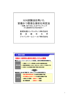 SDS試験法を用いた 安価かつ簡易な液状化判定法