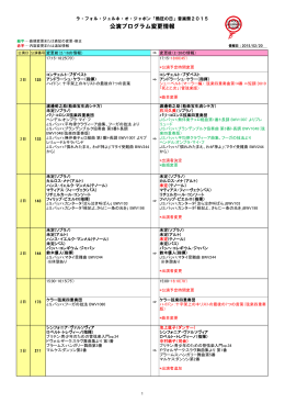 2月20日付プログラム更新情報