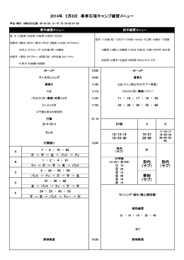 1軍練習メニュー